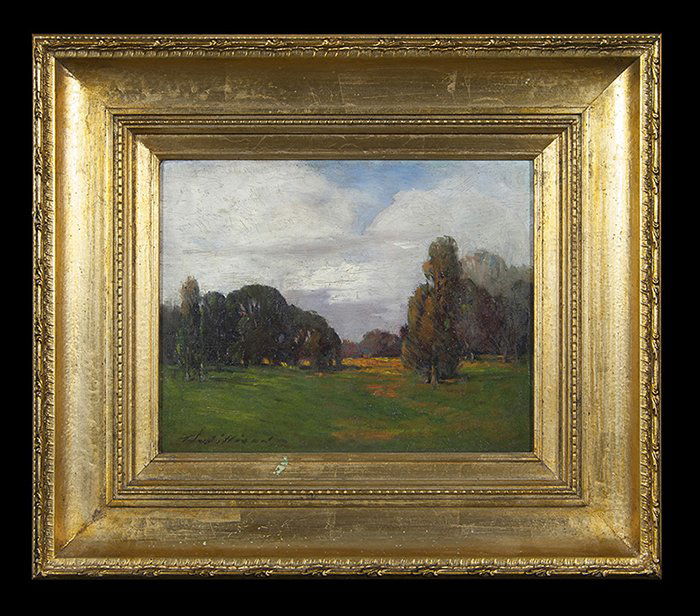 Thomas Jefferson Willison (Cincinnati): Oil on board landscape. Signed ll. 8 x 10