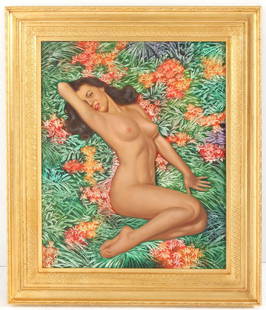 Celion 1947: Oil on canvas, pin up girl. Signed and dated LR. Size