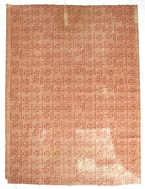 Frank Lloyd Wright: Textile. F. Schumacher and Company. 1950's. Size 58 x 89.5.