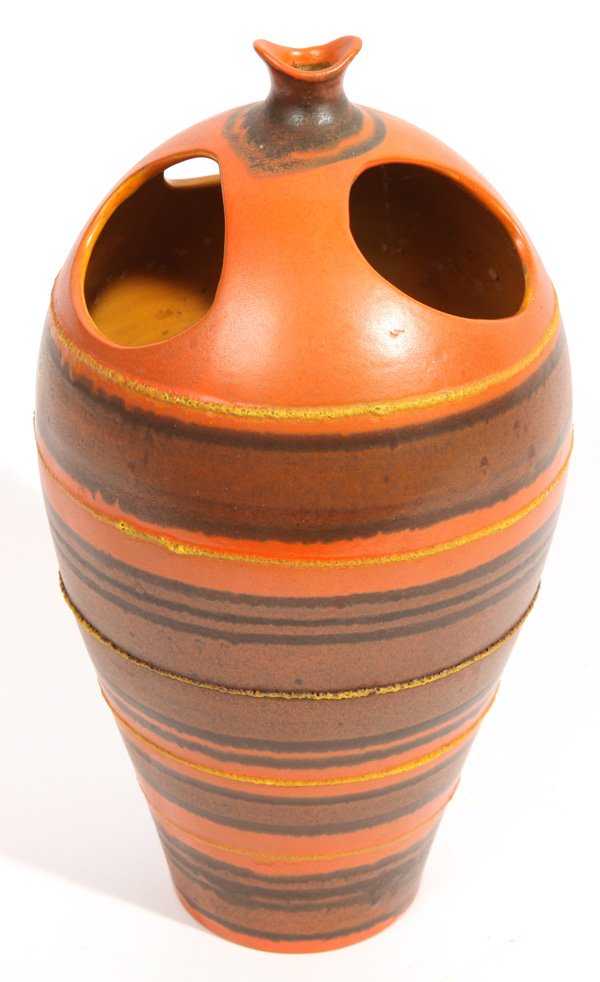 Alvino Bagni: Vase, Italy, 1960's. Raymor, glazed ceramic. Size 7 diameter x 13H.