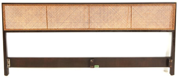 Edward Wormley: King Size Headboard. Dunbar. Early green label. Mahogany, cane. Size