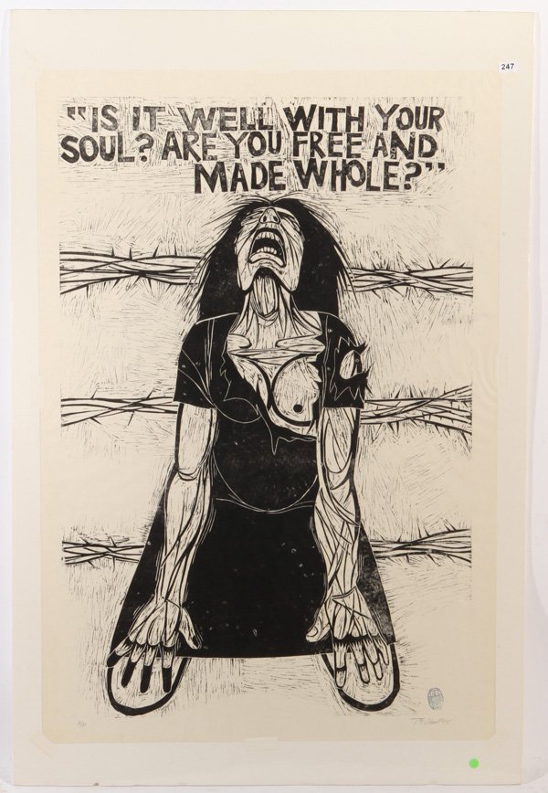Thom Shaw: Unframed. Woodcut 105. Size 52 x 36 site. A/P. Signed LR. 1995.