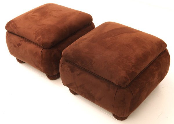 Karl Springer Style Pair of Ottomans (1 of 10)