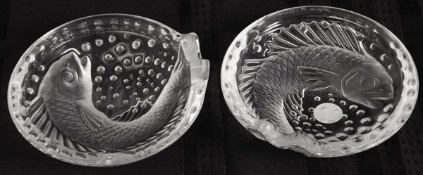Lalique Fish Bowls Pair of French Crystal bowls (1 of 8)