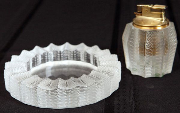 Lalique Ashtray and Lighter (1 of 6)