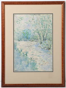 W. Horton Watercolor: Arts and Craft watercolor on paper, signed lower left. Size 19.25 x 13