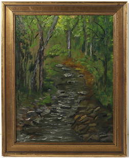 Cooper Landscape, 1935: Oil on board Arts and Craft landscape, signed lower right, dated 1935 Size 16 x 12.