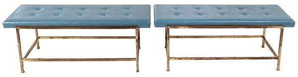 Edward Wormley Brass Benches