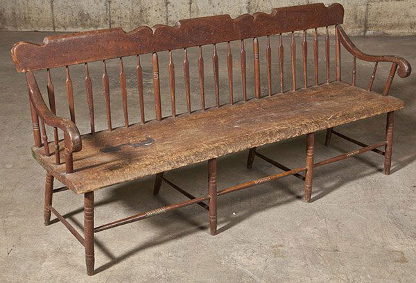 19th Century Arrowback Bench (1 of 10)