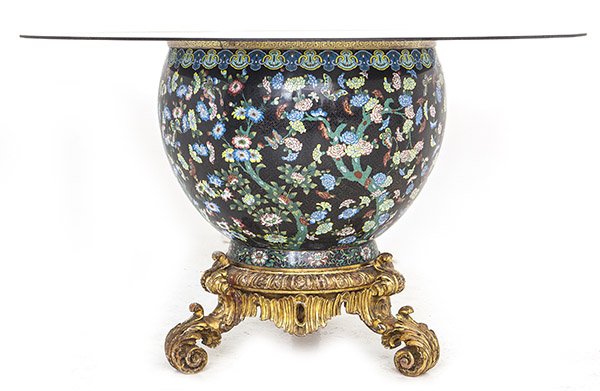 19th Century Cloisonne dining table (1 of 8)