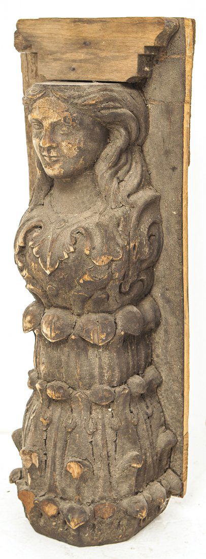 Late 18th Century Carved Woman (1 of 7)