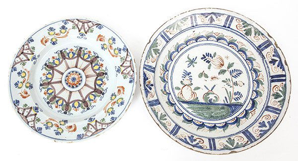 Two Tin Glazed Earthenware Chargers (1 of 7)