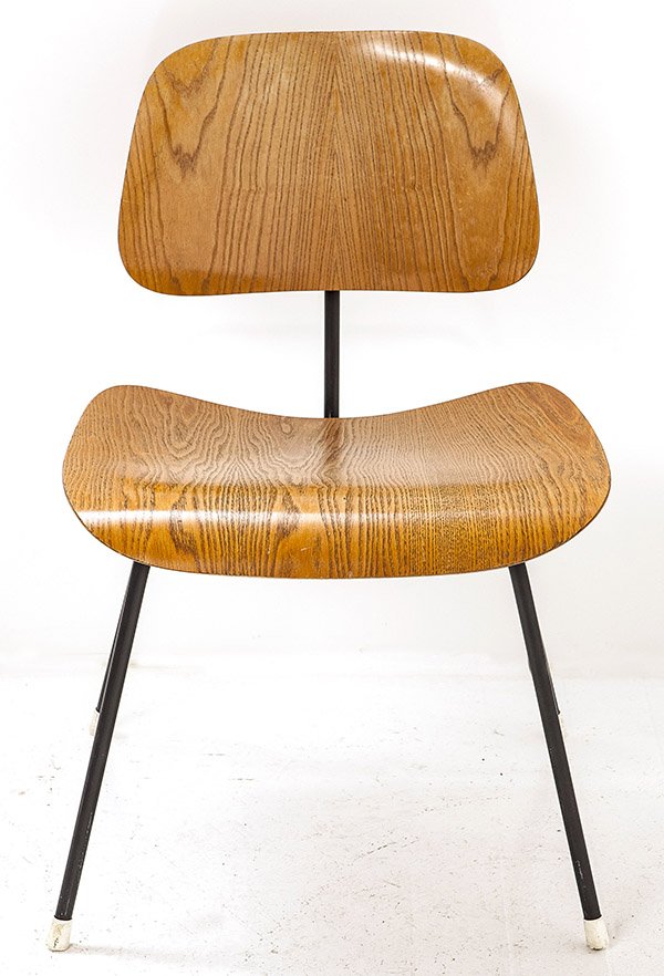 Charles and Ray Eames DCM: DCM, Herman Miller, 1950's Ash plywood, enameled steel, rubber. 19.75w x 21.5d x 29.75h