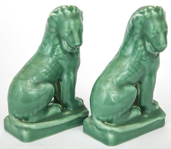 Pair Rookwood Lion Bookends (1 of 6)