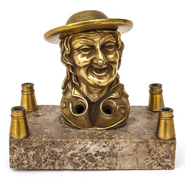 19th Century Spanish Bronze Ink Well (1 of 9)