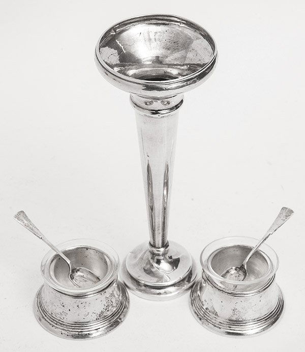 British Sterling Master Salts and Bud Vase (1 of 7)