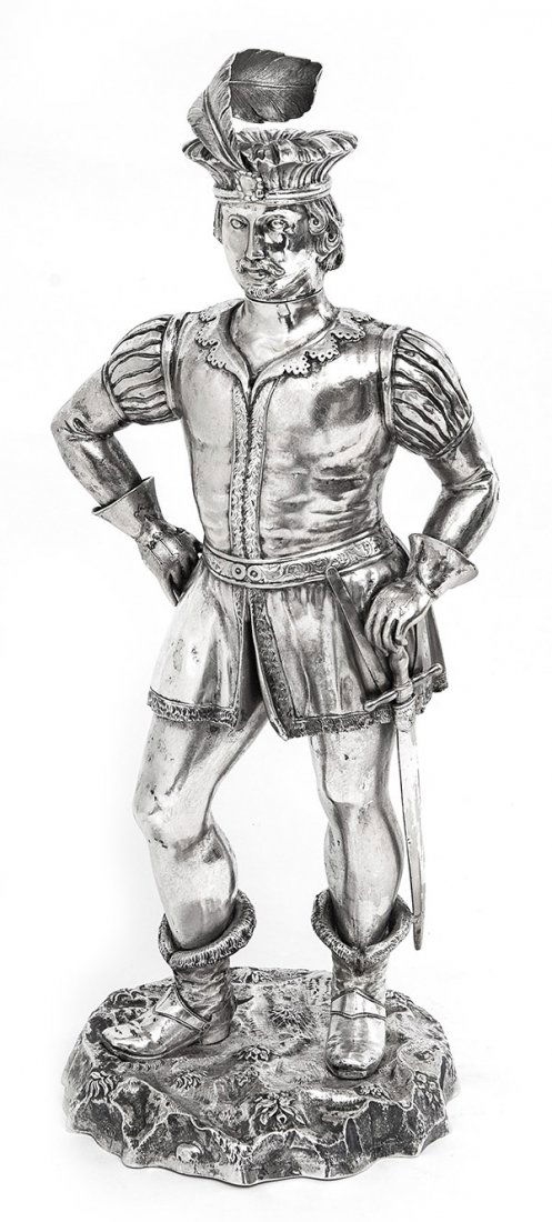 Outstanding German Silver Figural Decanter (1 of 10)