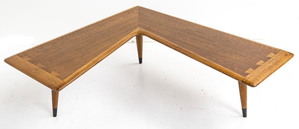 Andre Bus Boomerang Table: Cocktail table. Lane 1960's Walnut. "Acclaim" line Size 48w x 48d x 14h