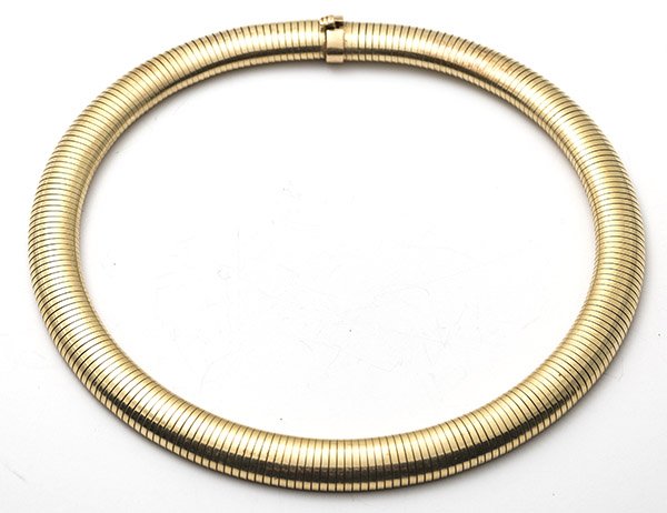 Gold Choker: 14k yellow gold choker, 16", approx. 60 dwt