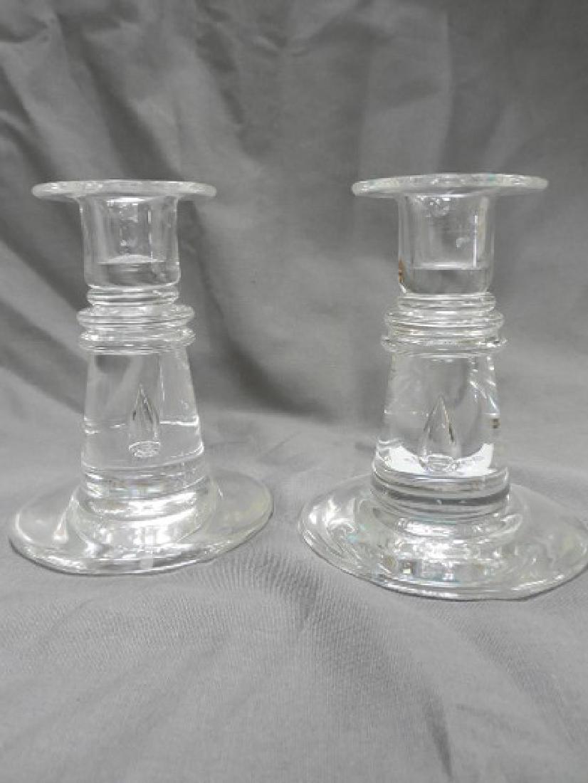 Pr (2) Steuben Crystal Tear Drop Candlesticks (1 of 2)