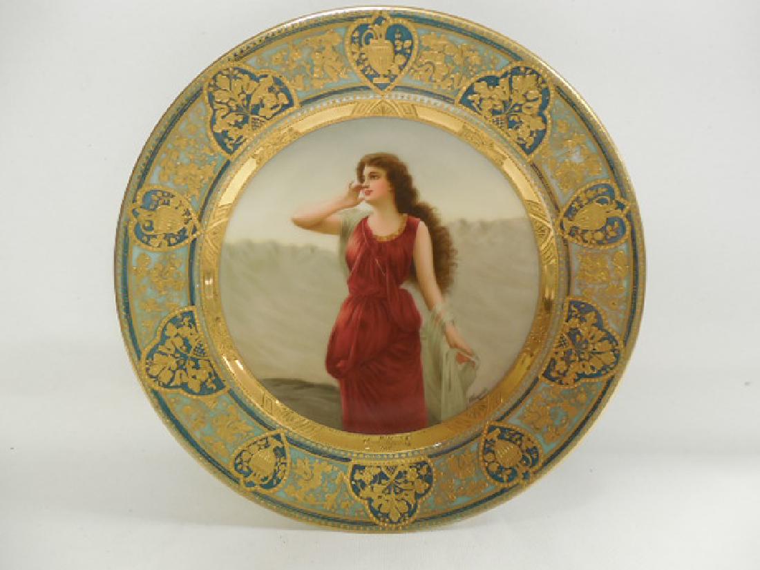 Fine Royal Vienna porcelain plate signed "Wagner"