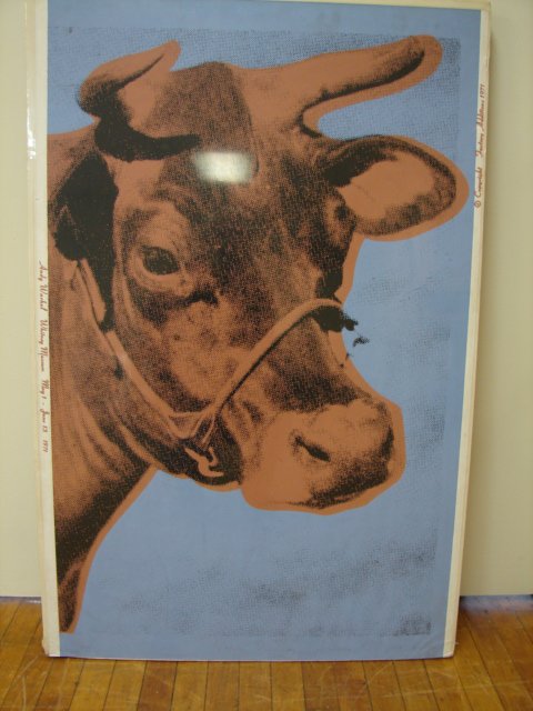 Andy Warhol Cow Serigraph: Andy Warhol Cow serigraph; signed "Happy birthday to Anthony R- Andy Warhol" in felt pen lower margin