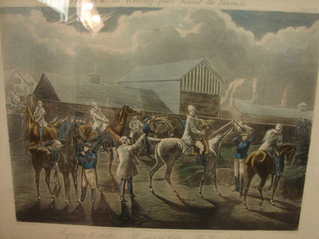 First Steple Chase on Record, Plate 1: Engraved by J. Harris 1839, Preparing to Start, 19 x 16