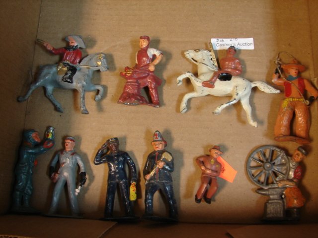 Cast Iron Figures (10): Blacksmith, cowboy, Indian etc