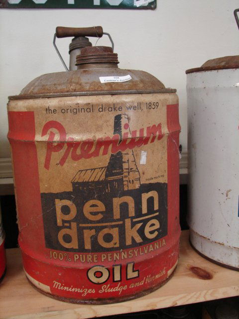 5 gallon Penn Drake Oil Can: The original Drake Well, 1859