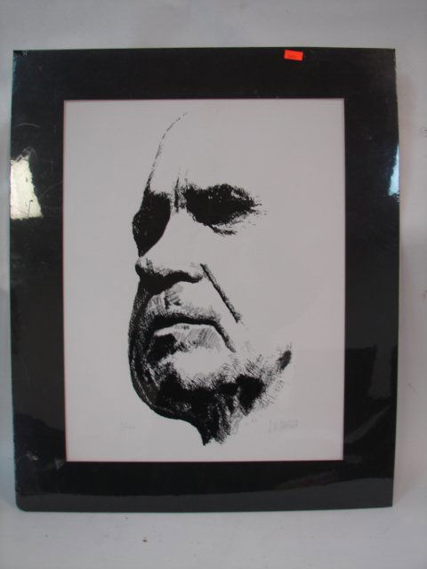 Lithograph of Richard Nixon: signed in pencil "JH Sharp" & "7/1000" Joseph Henry Sharp 1859-1953, 15 x 20, unframed
