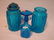 3 Blue Glass Pcs