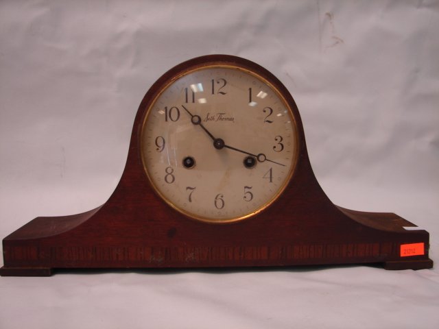 Seth Thomas Mantle Clock: works marked "Made In Germany", 16" x 8"
