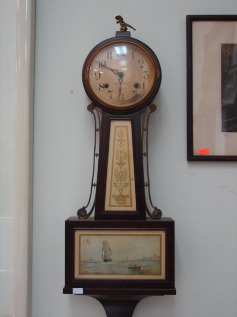 2 Banjo Clocks: Sessions, New Haven, Sessions is 34"x 10", New Haven is 28" x 10"