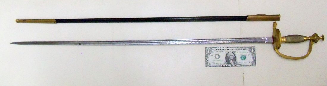 Prussian late 19th. Century Officers Degan or sword: sword/dagger/knife 31" blade