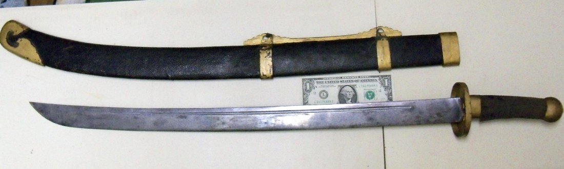 Antique Chinese Boxer Rebellion Period Sword: Sword or Dao, 28.5 inch blade