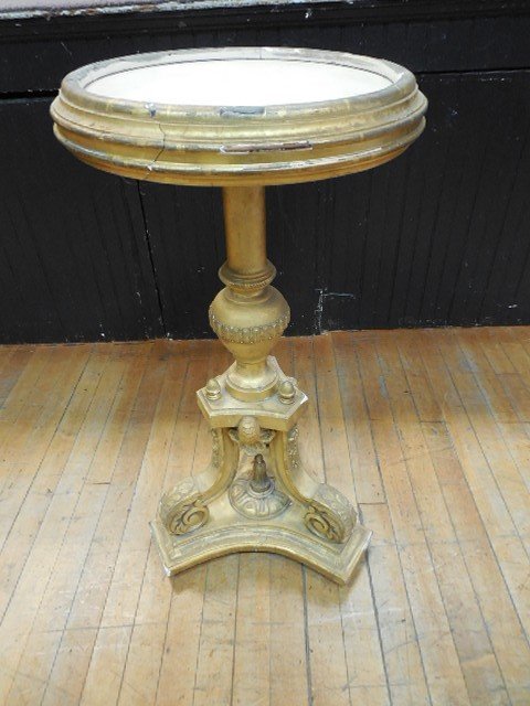Gold/Gesso Victorian Marble Top Fern Stand (1 of 4)