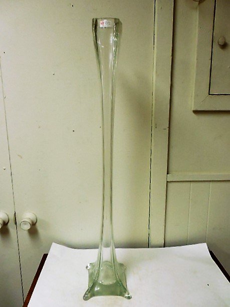 Tall Clear Murano "Weed" Floor Vase (1 of 3)