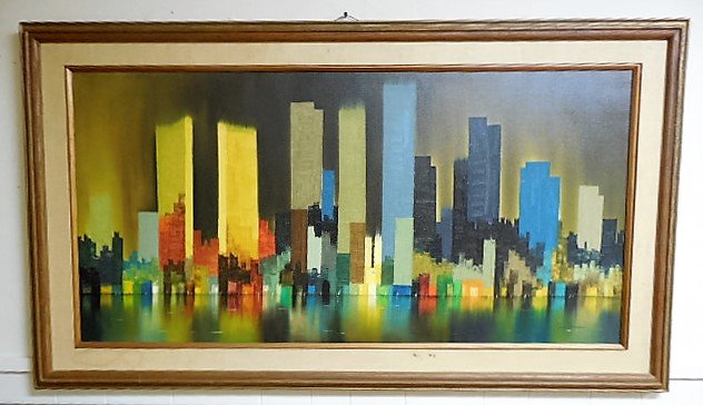 O/C Mid Century Abstract NYC Skyline (1 of 4)