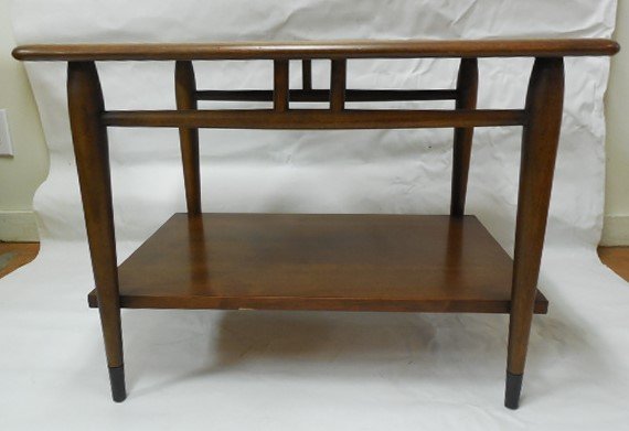 Pr (2) Lane Mid Century Walnut Lamp Tables (1 of 5)