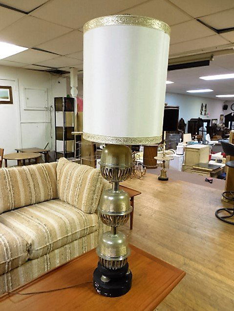 Large Vintage Tibetan Prayer Bells Style Lamp (1 of 2)