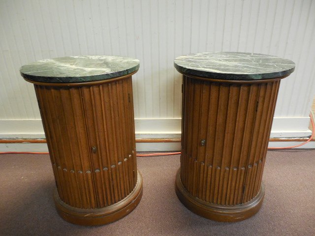 Pr (2) Vintage Marble Top Stands (1 of 3)