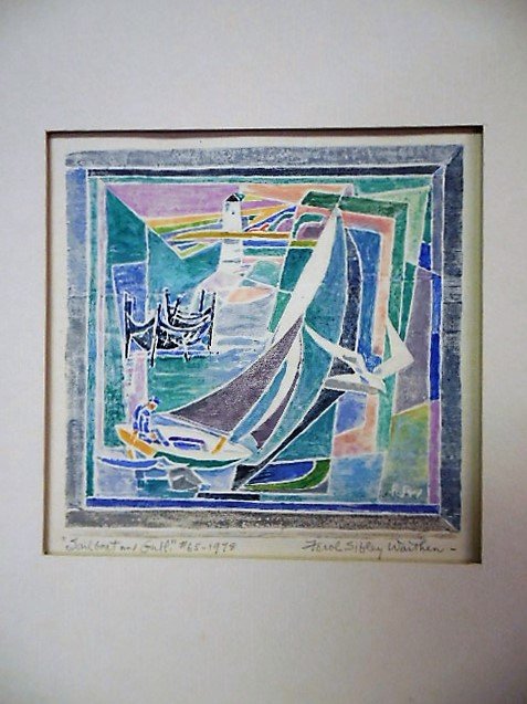 Ferol Sibley Warthen Wood Block Print - Provincetown, (1 of 5)