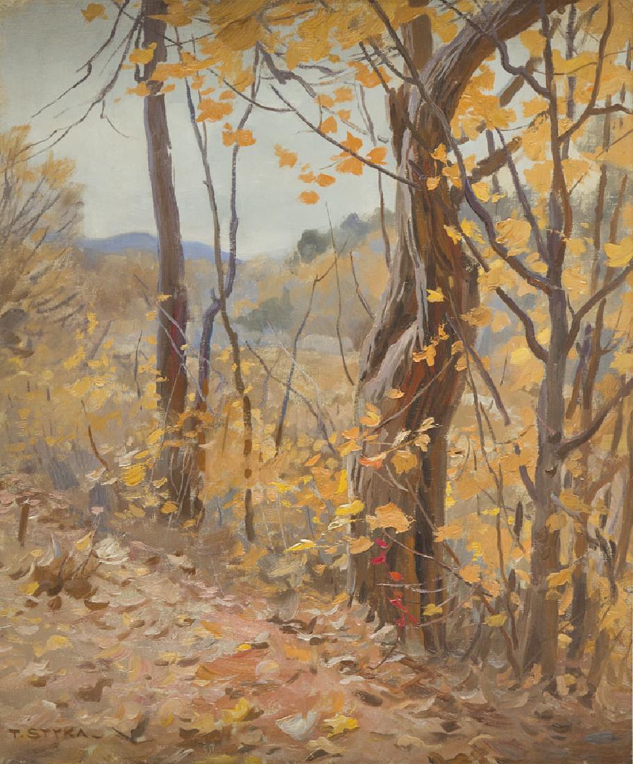 Tadeusz Styka (1889 - 1954) Autumn Landscape; oil on (1 of 7)