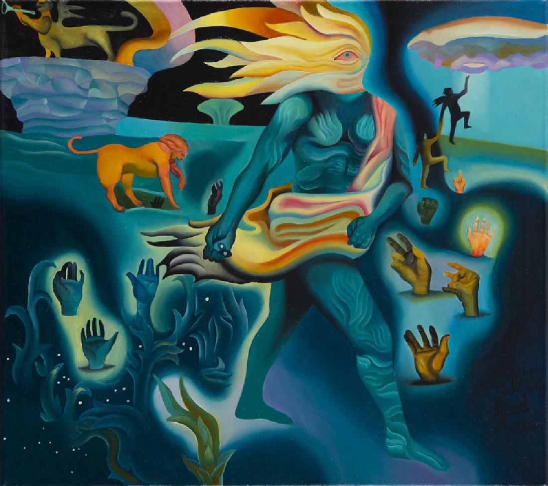 Piotr Urbanek (b. 1976), William Blake Gwiazdosiej,: Piotr Urbanek (b. 1976), William Blake Gwiazdosiej, 2017, oil on canvas, 45 x 50 cm, signed, dated and described lower right: 'William | Blake | Gwiazdosiej | PUrbanek | A.D. 2017'