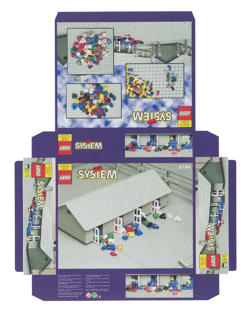 Zbigniew Libera (b. 1959) "Lego. Concentration camp" -: Zbigniew Libera (b. 1959) "Lego. Concentration camp" - package 6764", ed. AP, 1996; laser print on acid free paper, 38,5 x 49 cm; signed, dated and described lower left: 'Zbigniew Libera 1996 | ap'; N