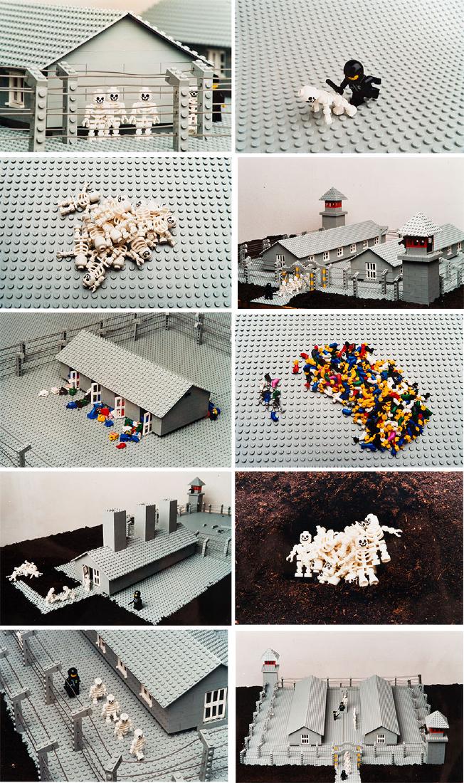 Zbigniew Libera (b. 1959) 'Lego. Concentration camp',: Zbigniew Libera (b. 1959) 'Lego. Concentration camp', the set of 11 photographs, 1996, C-Print on photographic paper , 20 x 29,7 cm (10 photographs), 26,4 x 40 cm (1 photograph) , on the front of the