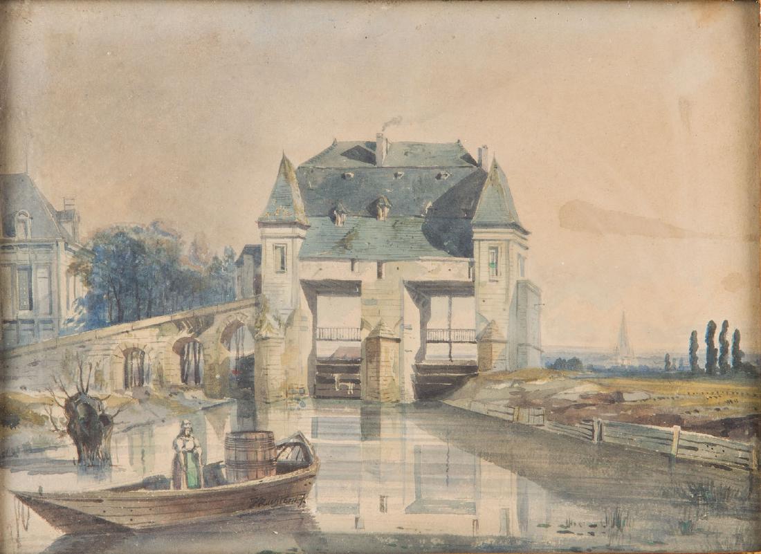 Jan Rustem (1762 - 1835) Landscape with architecture. (1 of 5)