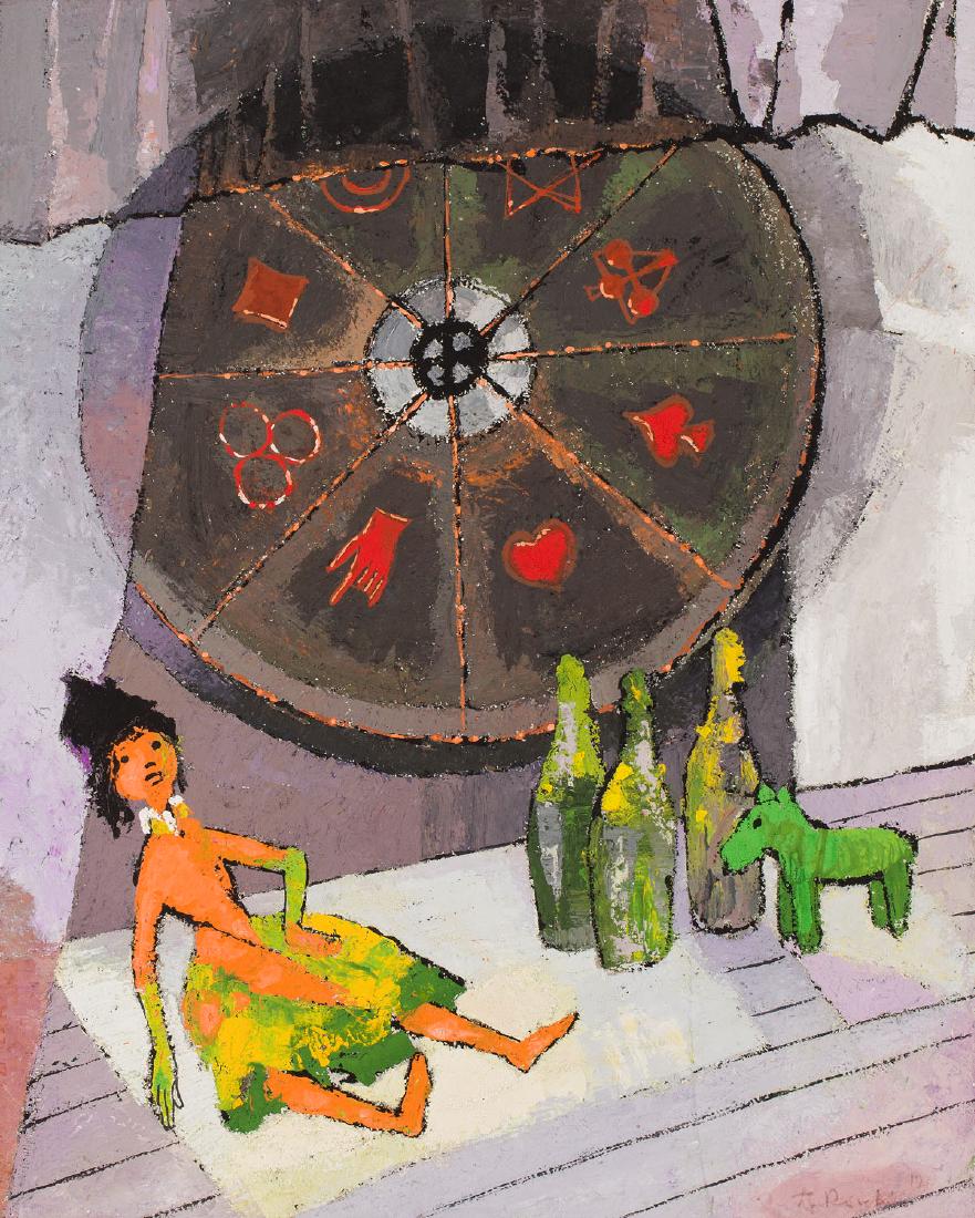 Jean Lambert-Rucki (1888 - 1967) Lottery, 1933: Jean Lambert-Rucki (1888 - 1967) Lottery, 1933; oil on paperboard, 45 x 56 cm; signed and dated lower right: 'Lambert Rucki 1933' (date hardly legible), on the back oval stamp: 'Vente Atelier | LAMBER