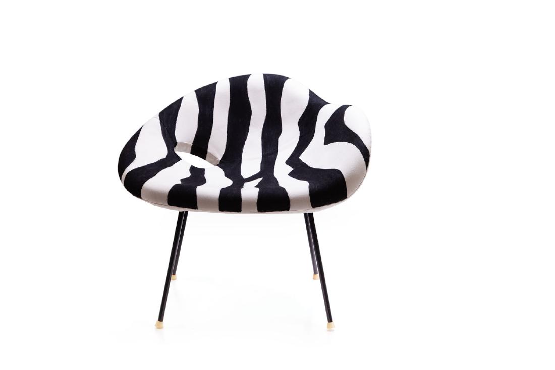 Waldemar Kaluzny (1929 - 2004) Armchair Zebra, Poland, (1 of 3)