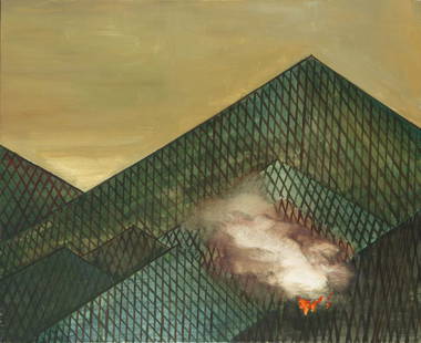 Tomasz Kowalski (b. 1984) Untitled (Fire in the: Tomasz Kowalski (b. 1984) Untitled (Fire in the mountains), 2006 oil/canvas, 60 x 73 cm signed and dated on the reverse: 'T. KOWALSKI | 06' NOTE:- In addition to the hammer price, the successful